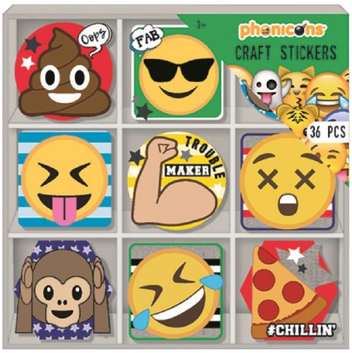 Emoji 36 darabos matrica szett dobozban