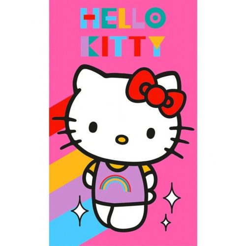 Hello Kitty Rainbow kéztörlő, arctörlő, törölköző 30x50 cm