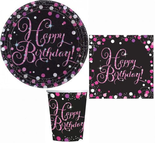 Happy Birthday Pink party szett 32 db-os