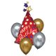 Szatén Luxe Happy Birthday fólia lufi 5 db-os szett