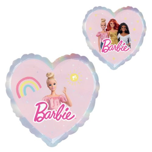 Holographic Barbie Heart fólia lufi 43 cm