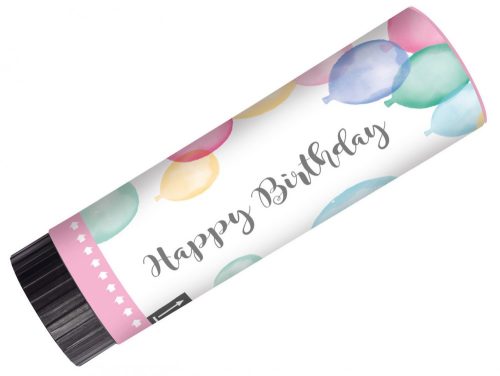 Happy Birthday Pastel Party Poppers, Szerpentin kilövő 2 db-os szett