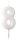 White, Fehér csillámos gyertya 8-as 6,5 cm