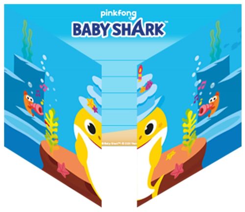 Baby Shark Music Party meghívó 8 db-os