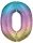 Pastel Rainbow óriás szám fólia lufi 0-ás, 83 cm
