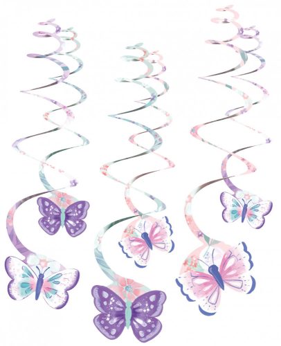 Pillangó Flutter szalag dekoráció 6 db-os szett
