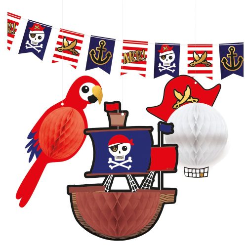 Kalóz zászló és lampion dekoráció szett