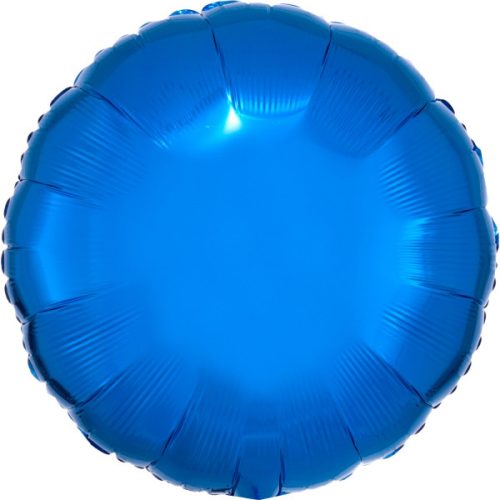 Metallic Blue, Kék kör fólia lufi 43 cm