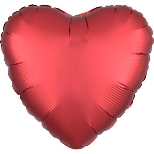 Silk Dark Red szív fólia lufi 43 cm