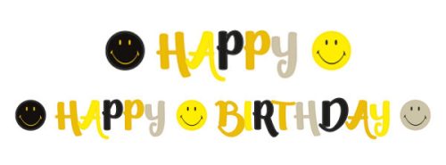 Emoji Smiley Originals Happy Birthday felirat 180 cm