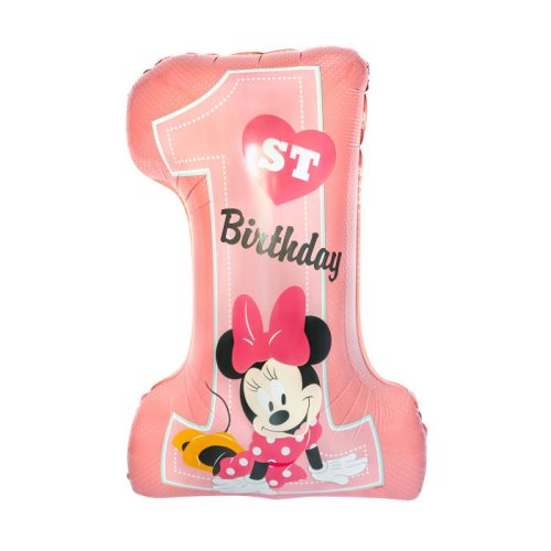 Disney Minnie Pink Első születésnap fólia lufi 71 cm