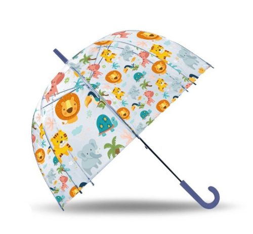 Állatos gyerek átlátszó félautomata esernyő Ø70 cm