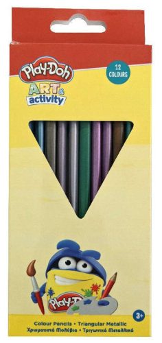 Play-Doh Metallic, háromszögletű színes ceruza 12 db-os