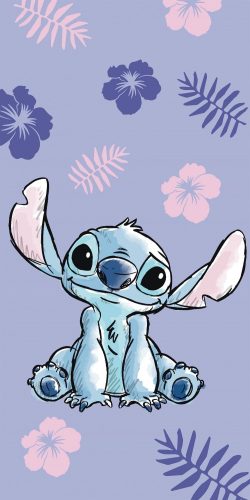 Disney Lilo és Stitch, A csillagkutya Purple fürdőlepedő, strand törölköző 70x140cm