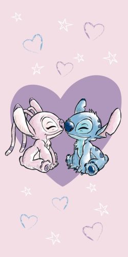 Disney Lilo és Stitch, A csillagkutya Love fürdőlepedő, strand törölköző 70x140cm