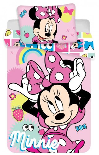 Disney Minnie Pink Square gyerek ágyneműhuzat 100×135cm, 40×60 cm