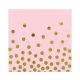 Gold Dots Pink, Pöttyös szalvéta 12 db-os 33x33 cm