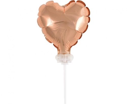 Rose Gold Heart szív fólia lufi tortára 8 cm