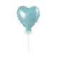 Light Blue Heart, Kék szív fólia lufi tortára 8 cm