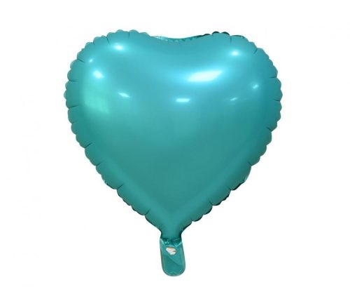 Matt Turquoise Heart, Türkiz szív fólia lufi 37 cm