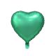 Matt Green Heart, Zöld szív fólia lufi 37 cm