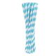 Kék Light Blue Stripes papír szívószál 24 db-os