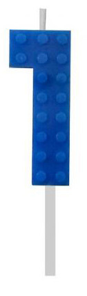 Építőkocka 1-es Blue Blocks tortagyertya, számgyertya