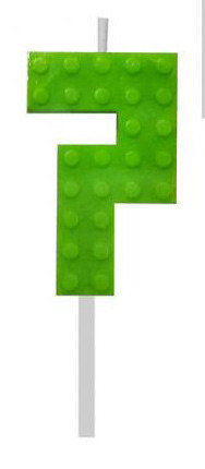 Építőkocka 7-es Green Blocks tortagyertya, számgyertya
