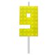 Építőkocka 9-es Yellow Blocks tortagyertya, számgyertya