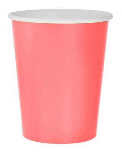 Rózsaszín Solid Pink papír pohár 14 db-os 270 ml