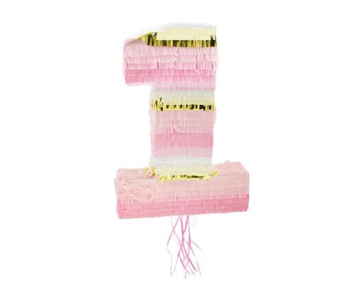 Rózsaszín Pink Első születésnap pinata 50 cm