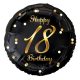 Happy Birthday 18 BandC Gold fólia lufi 36 cm