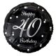 Happy Birthday 40 BandC Silver fólia lufi 36 cm