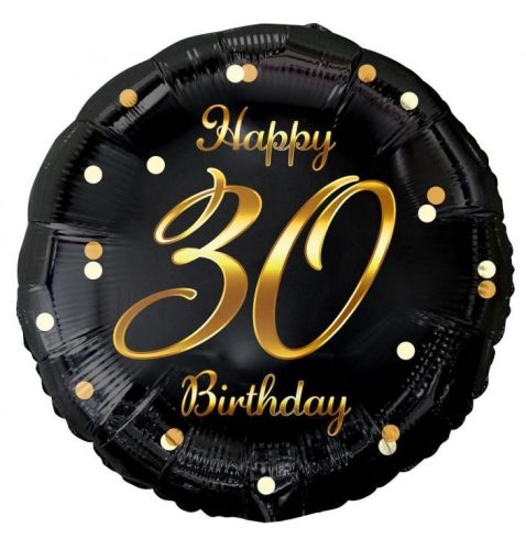 Happy Birthday 30 BandC Gold fólia lufi 36 cm