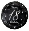 Happy Birthday 18 BandC Silver fólia lufi 36 cm