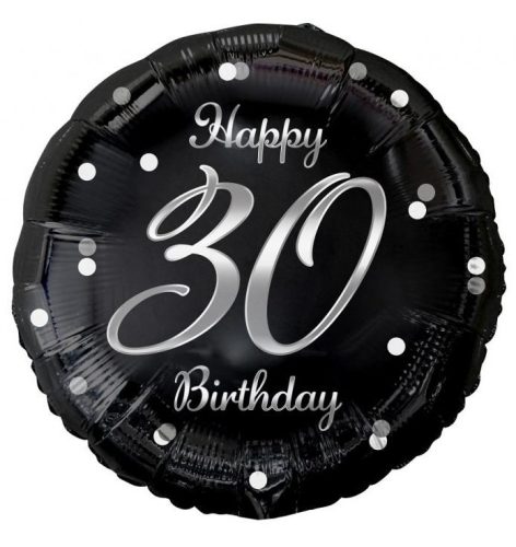 Happy Birthday 30 BandC Silver fólia lufi 36 cm