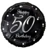 Happy Birthday 50 BandC Silver fólia lufi 36 cm