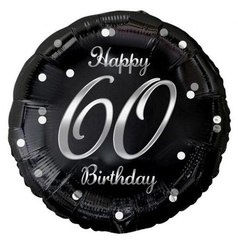 Happy Birthday 60 BandC Silver fólia lufi 36 cm