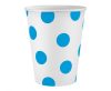 Kék Sky Blue Polka Dots papír pohár 6 db-os 250 ml