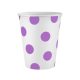 Lila Lavender Polka Dots papír pohár 6 db-os 250 ml