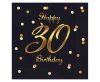 Happy Birthday 30 BandC Black-Gold szalvéta 20 db-os 33x33 cm