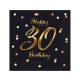 Happy Birthday 30 BandC Black-Gold szalvéta 20 db-os 33x33 cm