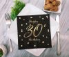 Happy Birthday 30 BandC Black-Gold szalvéta 20 db-os 33x33 cm