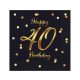 Happy Birthday 40 BandC Gold szalvéta 20 db-os 33x33 cm