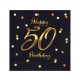Happy Birthday 50 BandC Gold szalvéta 20 db-os 33x33 cm