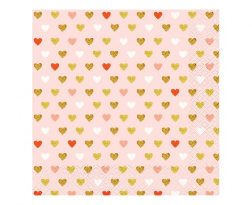 Szerelem XOXO Pink szalvéta 20 db-os 33x33 cm