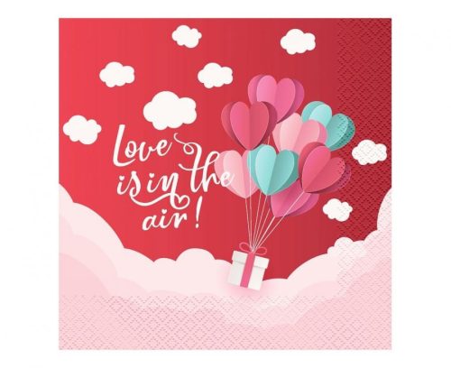 Szerelem Love Is In The Air Red szalvéta 20 db-os 33x33 cm