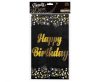 Fekete Happy Birthday BandC Black fólia asztalterítő 137x183 cm