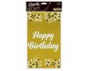Arany Happy Birthday BandC Gold fólia asztalterítő 137x183 cm