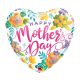 Happy Mother's Day Flowers, Boldog Anyák Napját fólia lufi 46 cm